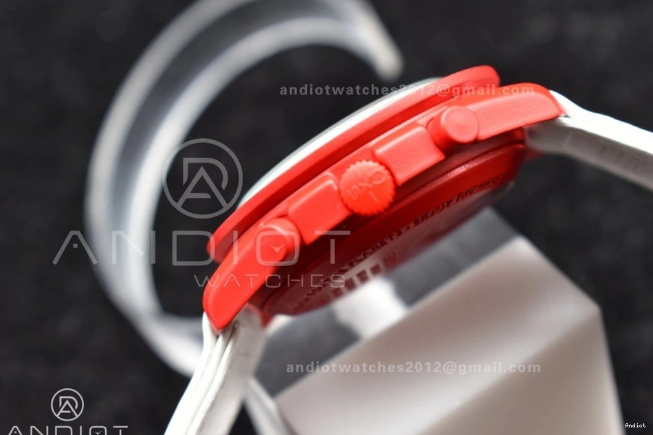 to Swatch on Omega Mars Mission Quartz Strap Nylon Bioceramic x Moonwatch 0505